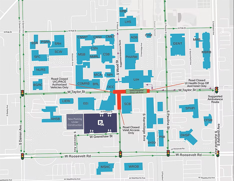 Mapa de cierres y desv&iacute;os