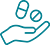 Hand with pills icon
