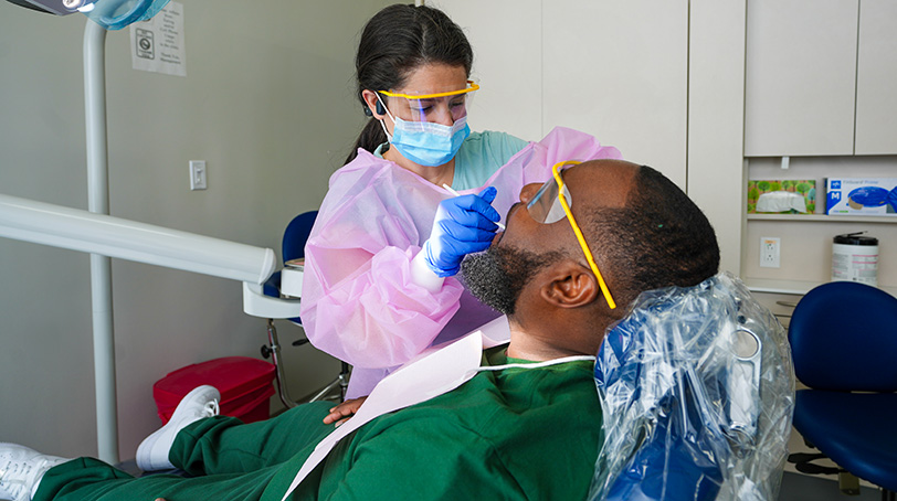 Terrance Lloyd receives a cancer screening