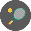 Tennis raquet and ball